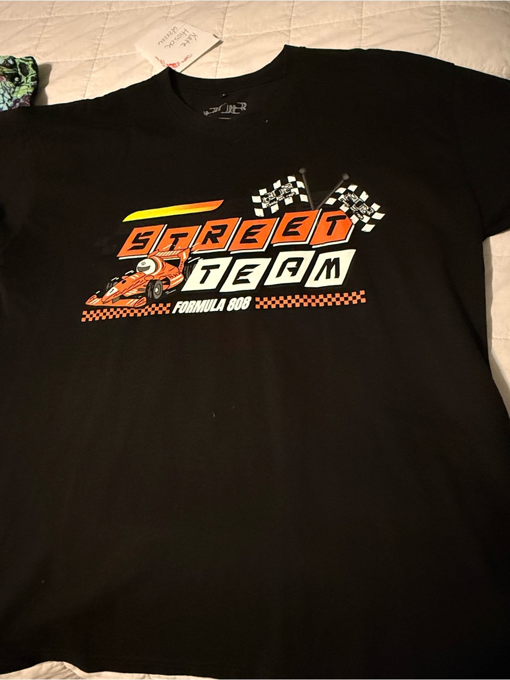 Street Team Graphic Tee - Black with Orange Racing Print